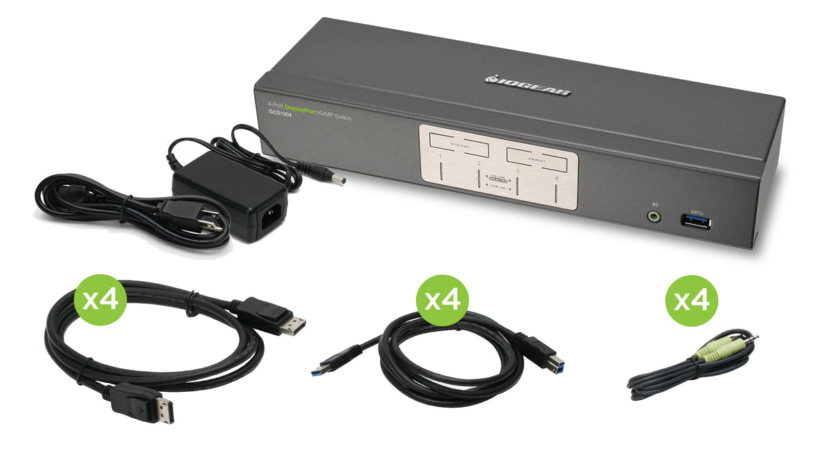 4Port DP KVMP w USB Hub