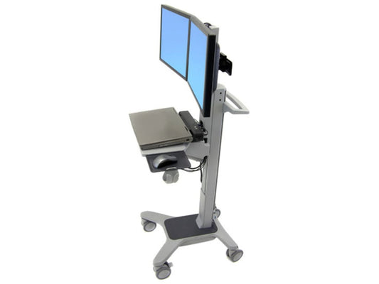 Dual Monitor Cart - Aluminum, high-grade plastic and powder coated painted steel