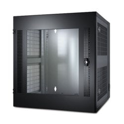 NetShelter WX 13U w/Threaded Hole Vertical Mounting Rail Glass Front Door Black