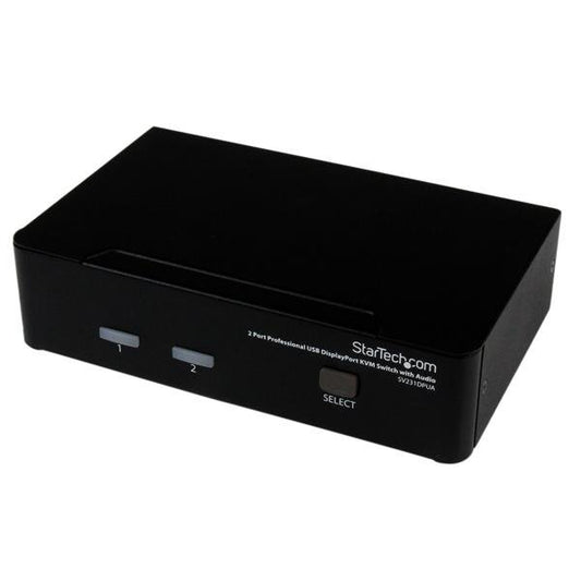 Control two computers from a single console, with high-resolution DisplayPort vi