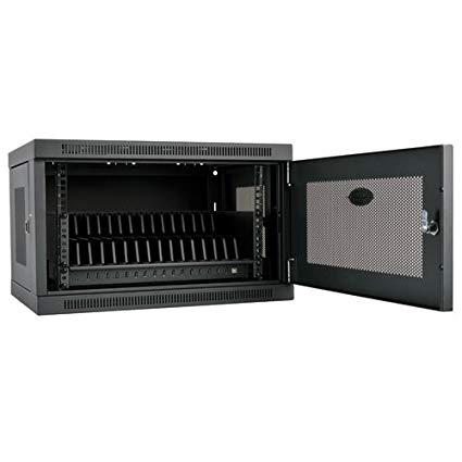 16-Device USB Charging Station Cabinet with Sync for iPad and Android Tablets, W