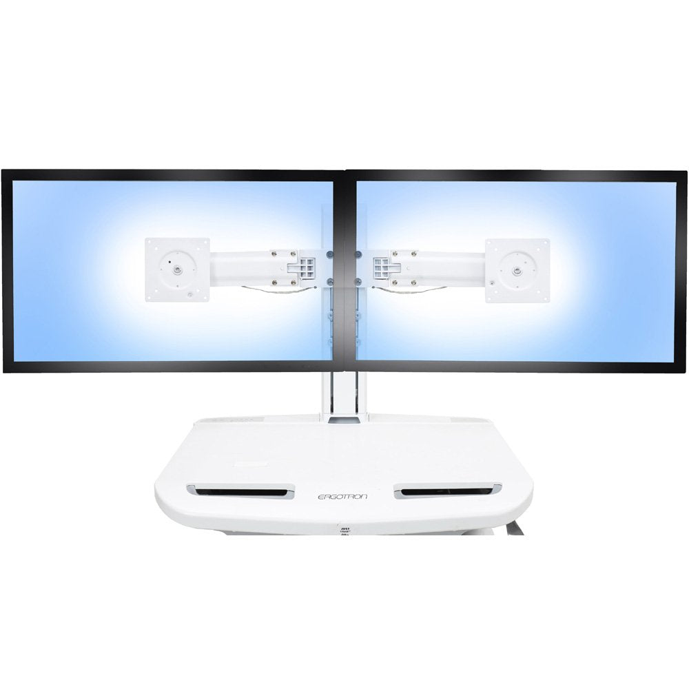Dual Monitor Kit - White - Provides convenient side-to-side pivoting of either d