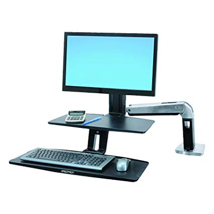 Ergotron WorkFit-A with Suspended Keyboard,Single HD.Ideal for corner workstatio