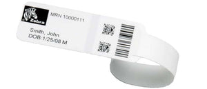 ZEBRA, CONSUMABLES, Z-BAND FUSION POLYPROPYLENE/POLYESTER WRISTBAND, DIRECT THERMAL, 9.25", 1" CORE, 5" OD, PERFORATED, 3" SHEET WIDTH, 2.75" X 0.875" IMAGE AREA, 200 WRISTBANDS PER ROLL, 5 ROLLS PER