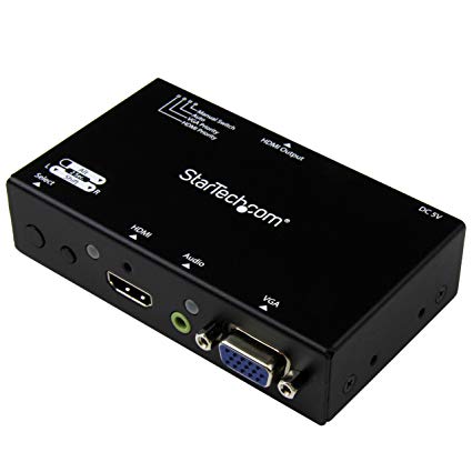 Share an HDMI display/projector between a VGA and HDMI audio/video source, with