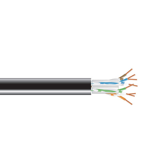 CAT6A SHLD BULK CABLE F/UTP 1000 PVC BLACK