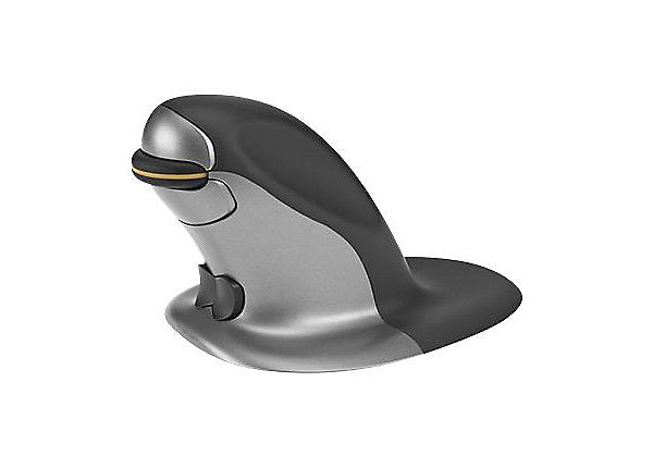 Posturite Penguin Ambidextrous Vertical Mouse for PC/Mac, Small Size, Corded, Bl