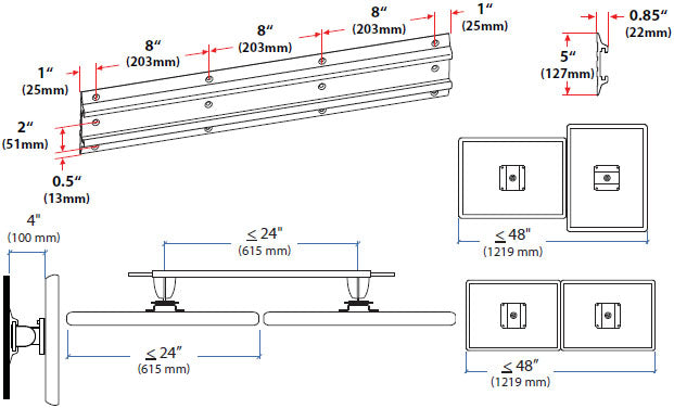 ERGOTRON NEO-FLEX DUAL MONITOR WALL MOUNT