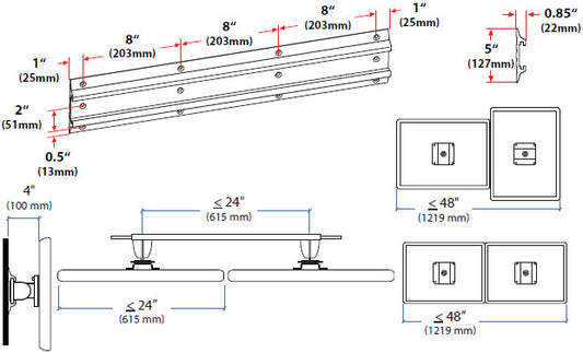 ERGOTRON NEO-FLEX DUAL MONITOR WALL MOUNT