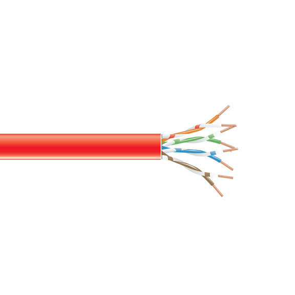 GigaTrue 550 CAT6 550-MHz Stranded Bulk Cable 4-Pair PVC 24 AWG Red 1000-ft. 304
