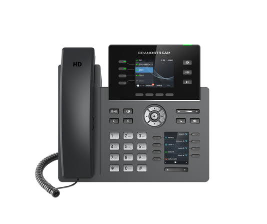 GRANDSTREAM 4 LINES, 4 SIP ACCOUNTS,  2.8 IN + 2.4 IN SCRN (COLOR), POE + GIGE