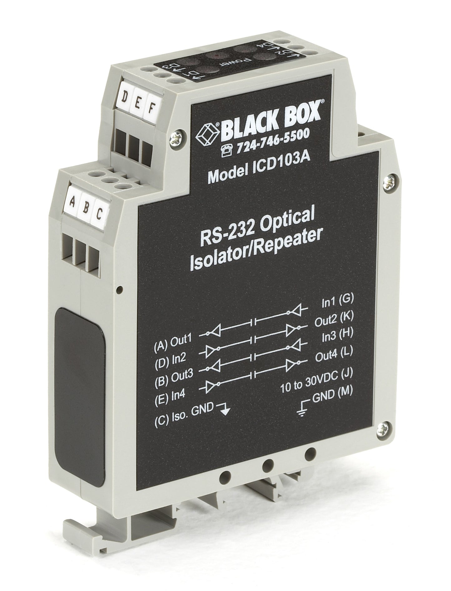 DIN Rail Repeaters with Opto-Isolation, RS-232