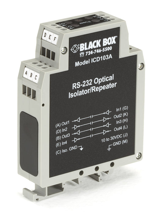 DIN Rail Repeaters with Opto-Isolation, RS-232