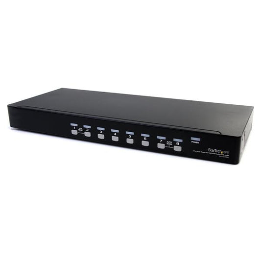 Control up to 8 VGA and USB computers from a single keyboard, mouse and monitor