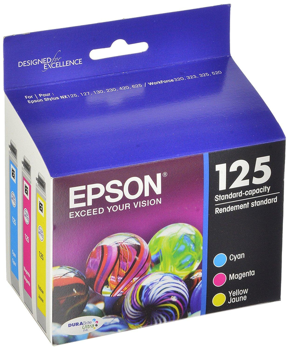 Epson 125, Color Ink Cartridges, C/M/Y 3-Pack (T125520)