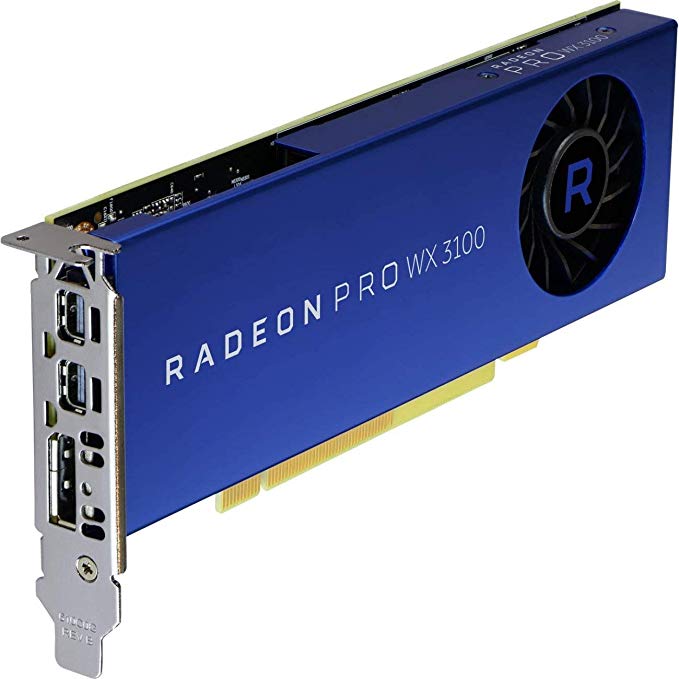 AMD Video Card 100-505999 Radeon Pro WX 3100 4GB GDDR5 10Bit PCI Express 2 x Mini-DisplayPort /DisplayPort Retail
