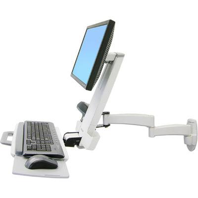 Mounting kit - Steel - White - Easily position flat panel monitor and keyboard f