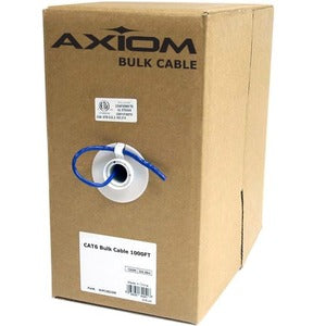 Axiom CAT5E 24AWG 4-Pair Solid Conductor 350MHz Bulk Cable Spool 1000FT (Blue)