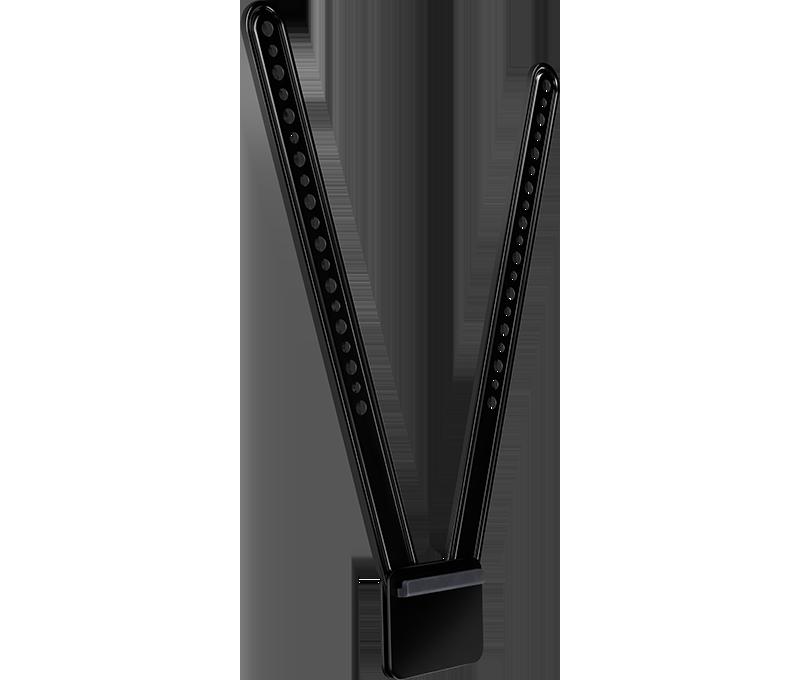 The TV mounts unique design allows MeetUp to be mounted above or below a monitor