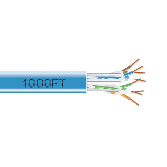 CAT6A SHLD BULK CABLE F/UTP 1000 PVC BLUE