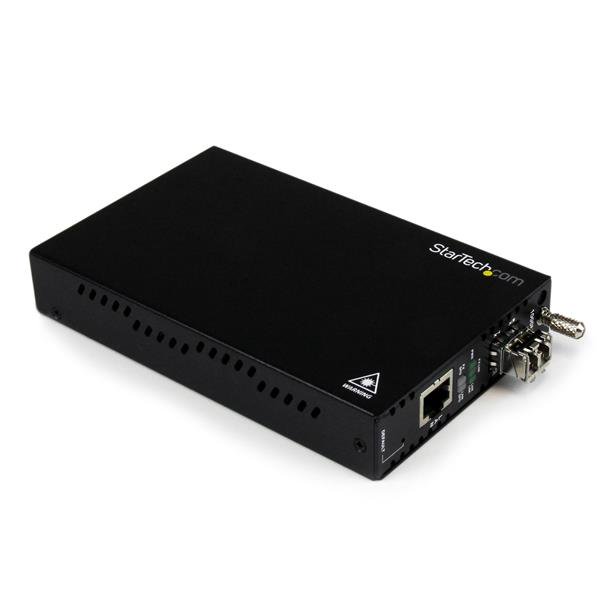 Convert and extend a Gigabit Ethernet connection over Multimode LC fiber with re
