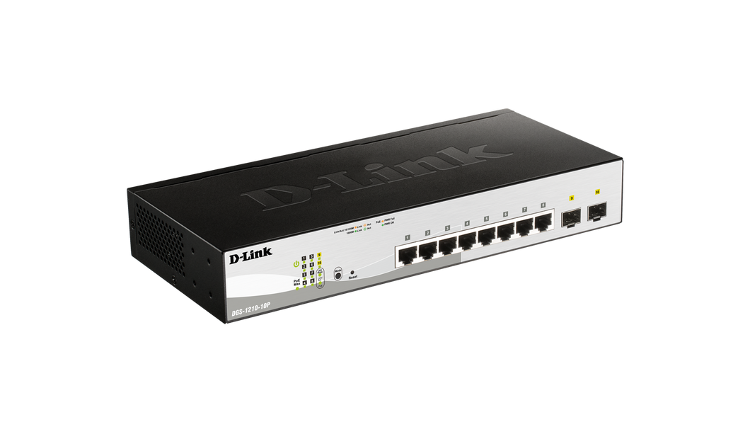 D-Link Network DGS-1210-10 Web Smart 8-Port Gigabit Switch with 2 SFP Slots Retail