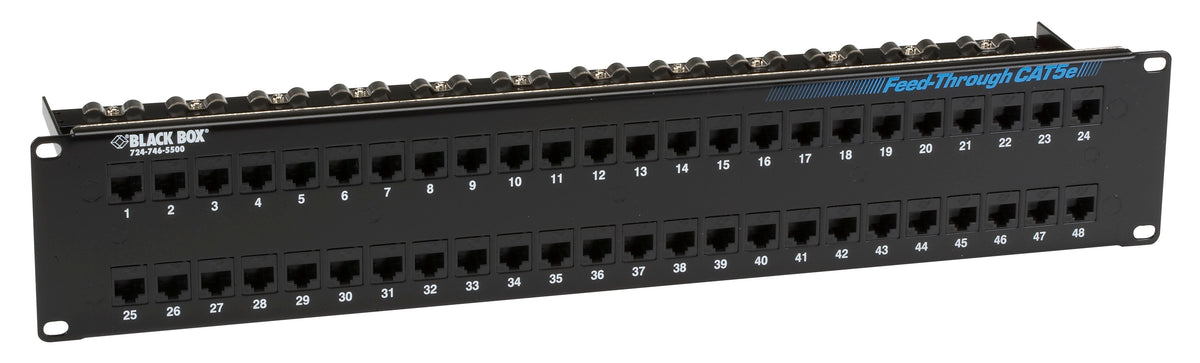 CAT5e Feed-Through Patch Panel, Unshielded, 48-Port