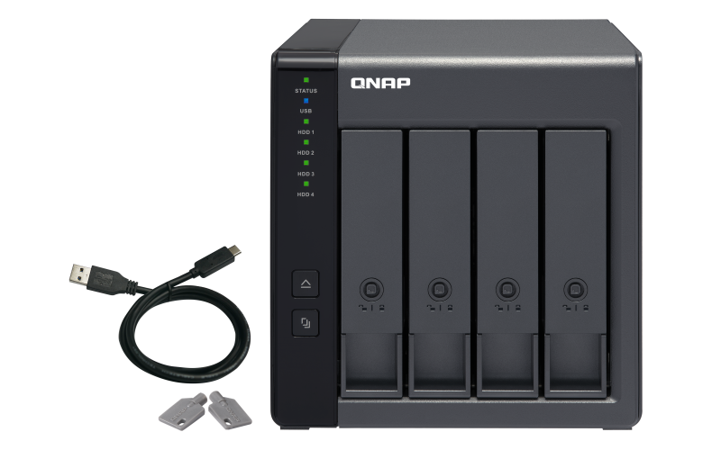 QNAP Removable Drive TR-004-US 4-bay USB 3.0 type-C 5Gbps hardware RAID enclosure DAS Retail