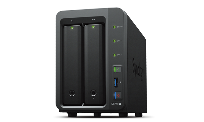 Synology Network Attachment Storage DS718+ 2 bay DiskStation 1.5GHz 2GB Retail