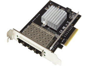 Add four 10Gb fiber Ethernet ports to your server or workstation using the SFP+