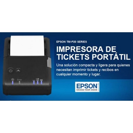 EPSON, TM-P20, MOBILINK, BLUETOOTH, EBCK, INCLUDES BATTERY, BASE CAHRGER AND AC ADAPTC