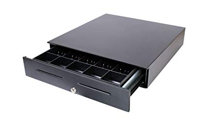 APG, VASARIO SERIES, STANDARD-DUTY CASH DRAWER, MULTIPRO 24V, BLACK, PAINTED FRONT, 16X18, DUAL MEDIA SLOTS, FIXED 5X5 TILL, REQUIRES CABLE