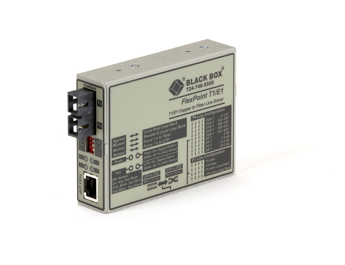 FlexPoint T1/E1 to Fiber Line Driver, Single-Mode, 28 km, SC