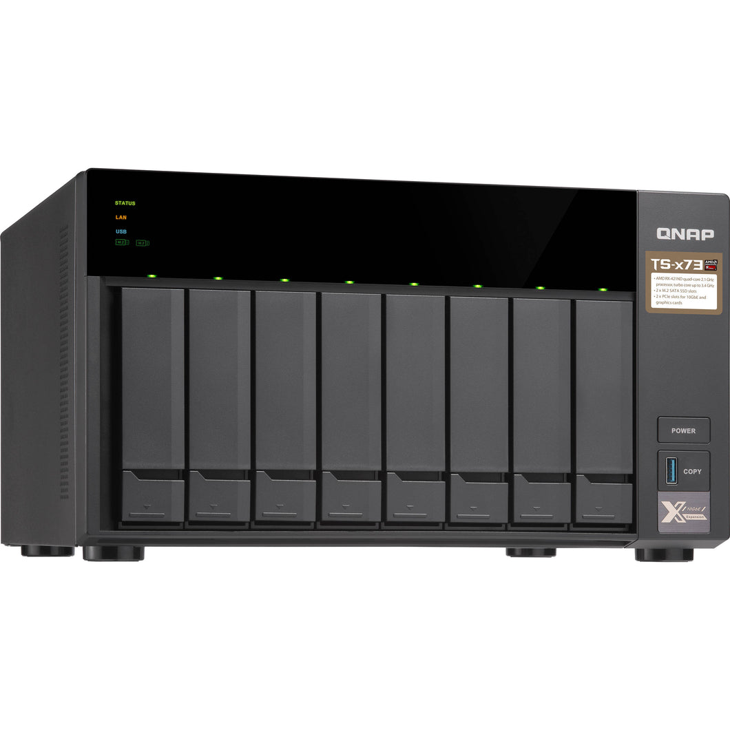 QNAP Network Attached Storage TS-873-4G-US 8Bay AMD RX-421ND 4GB DDR4 8x 2.5/3.5 inch 4x GbE LAN Retail