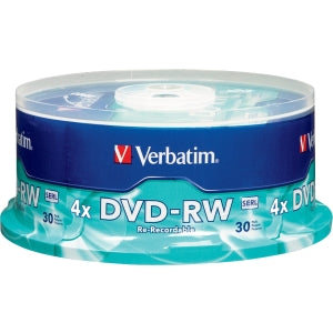 DVD-RW 4.7GB 4X Branded Surface 30pk Spindle