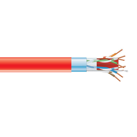 CAT6A SHLD BULK CABLE F/UTP 1000 PLENUM RED