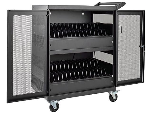 32-Device AC Charging Station Cart for Chromebooks and Laptops, Wall-Mount Optio