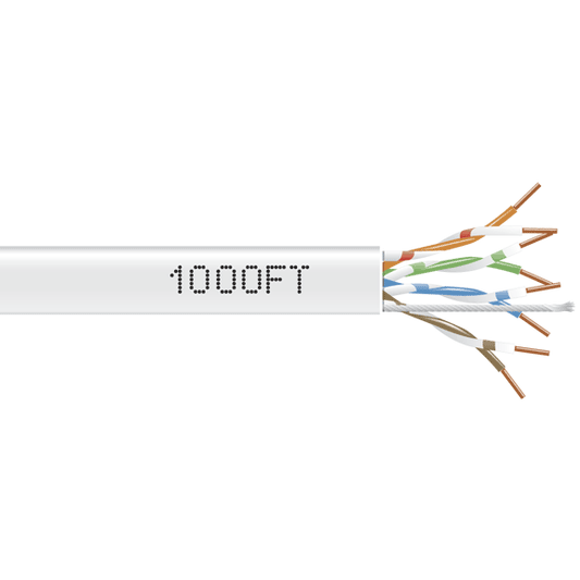 GigaBase 350 CAT5e, 350-MHz Solid Bulk Cable, Plenum, White, 1000-ft. (304.8-m)