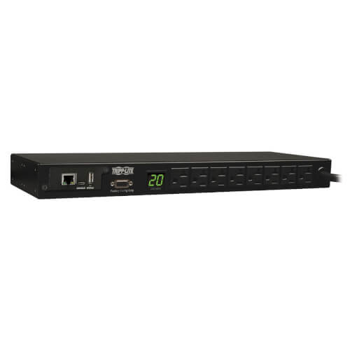 1.9kW Single-Phase Monitored PDU, 120V Outlets (8 5-15/20R), L5-20P/5-20P Adapte