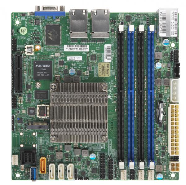 Supermicro Motherboard MBD-A2SDI-4C-HLN4F-B Intel Atom Mini-ITX PCI Express SATA USB Brown Box