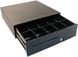 APG, S100, HEAVY DUTY CASH DRAWER, MULTIPRO 24V, BLACK, 16X16, ADJUSTABLE DUAL MEDIA SLOTS, FIXED 5X5 TILL, KEYED ALIKE - KEY 2, REQUIRES CABLE