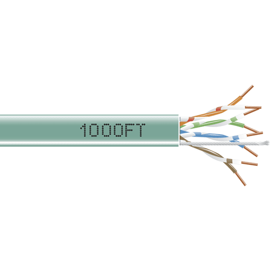 GigaBase 350 CAT5e, 350-MHz Solid Bulk Cable, PVC, Green, 1000-ft. (304.8-m)