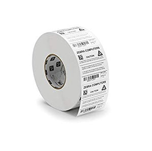 ZEBRA, CONSUMABLES, Z-ULTIMATE 2000T POLYESTER LABEL, THERMAL TRANSFER, 4" X 1", 3" CORE, 8" OD, PERFORATED, 5500 LABELS PER ROLL, 4 ROLLS PER CASE, PRICED PER CASE
