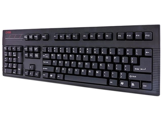 DSI LEFT HANDED USB-PS/2 KEYBOARD, BLACK, MECHANICAL CHERRY RED LINEAR KEYSWITCH